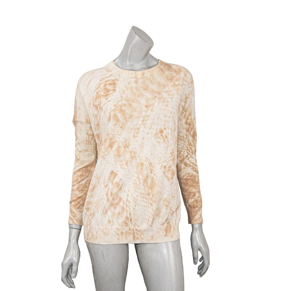 Haute Hippie tie dye Beige nude Crew Pullover Sweater Cotton Medium